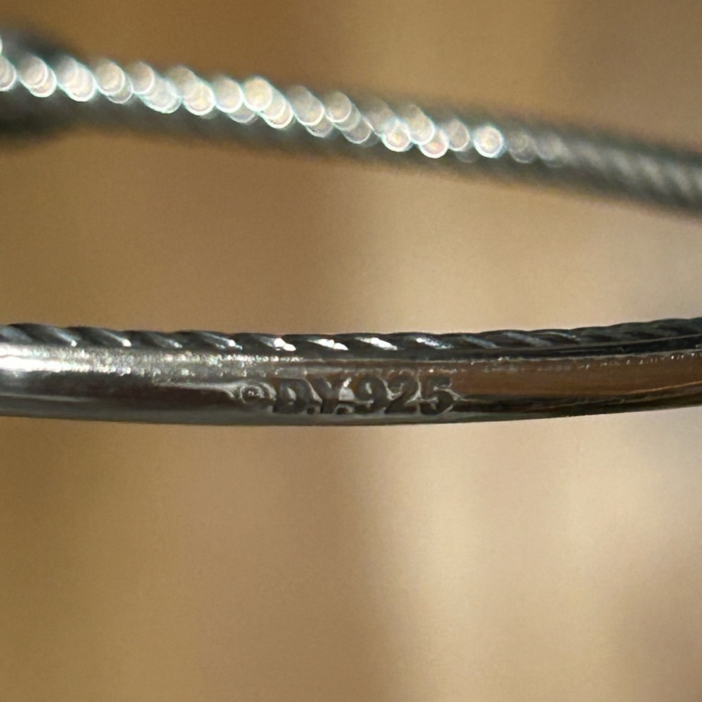 David Yurman Silver Bracelet with Diamond Detail - Picture 8 of 10